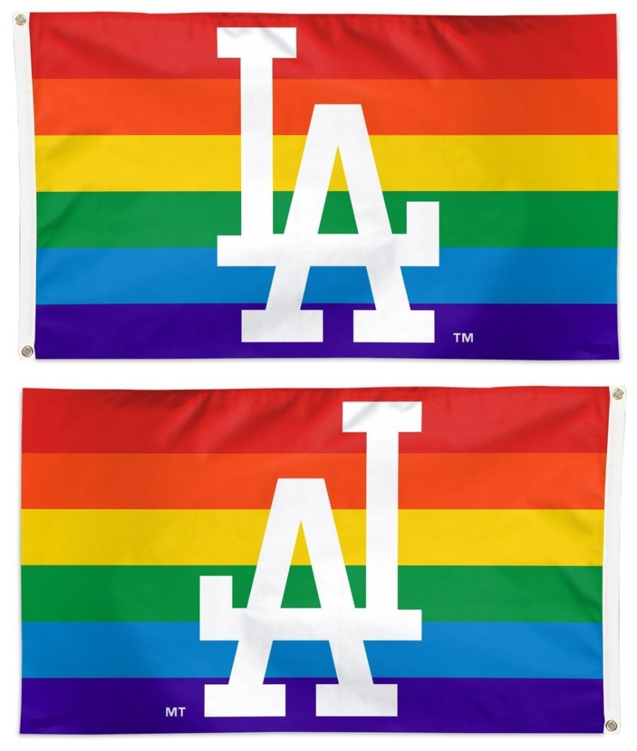 Los Angeles Dodgers Flag 3x5 Pride Rainbow