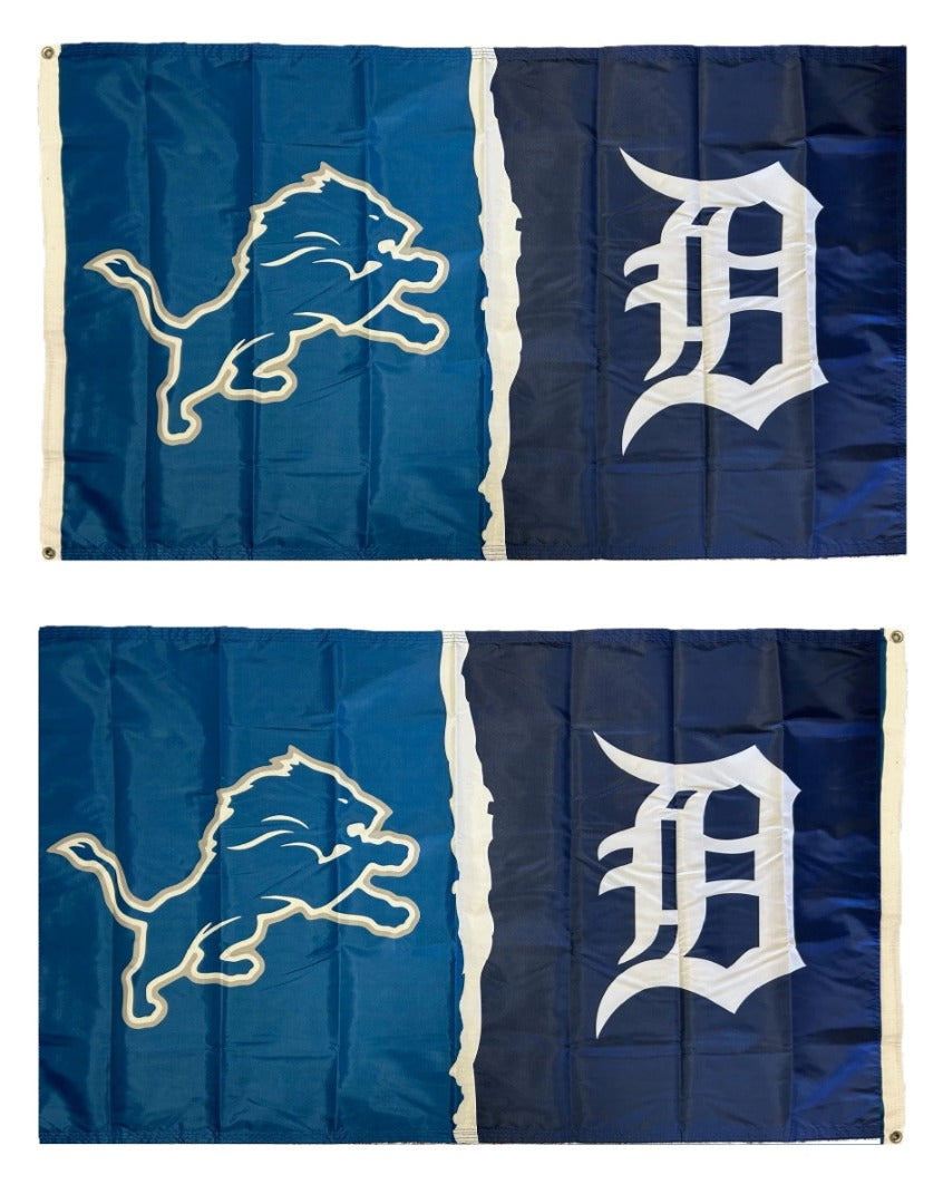 Detroit Tigers - Detroit Lions Flag - 3x5 Double Sided