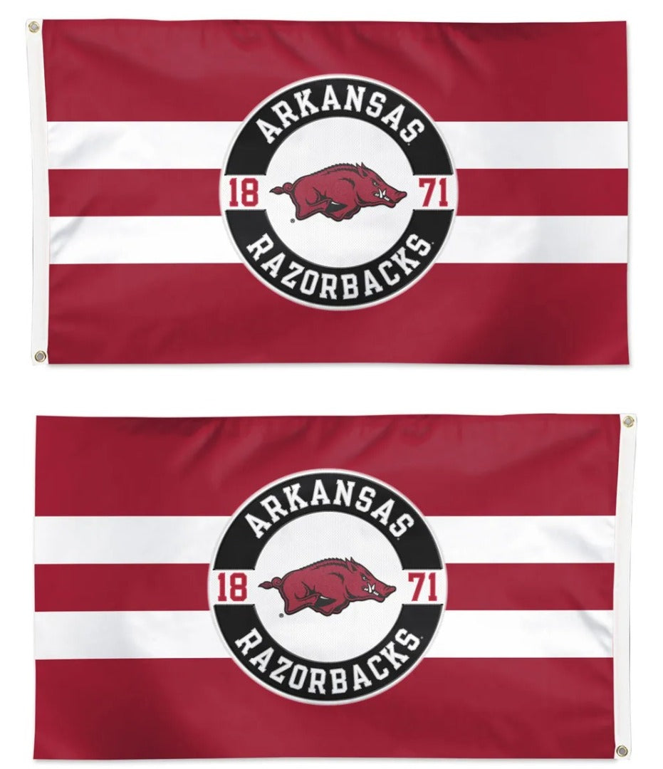 Arkansas Razorbacks Embroidered 2 Sided 3x5 Flag heartlandflags