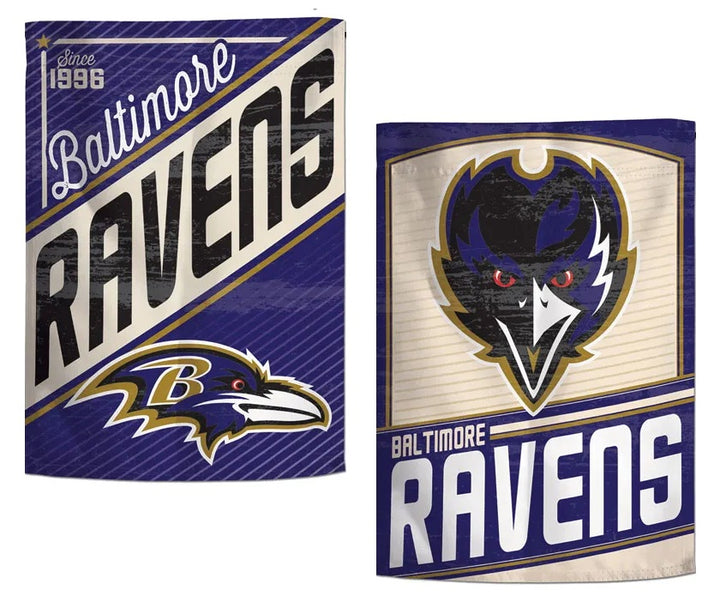 Baltimore Ravens Garden Flag 2 Sided Retro Logo heartlandflags