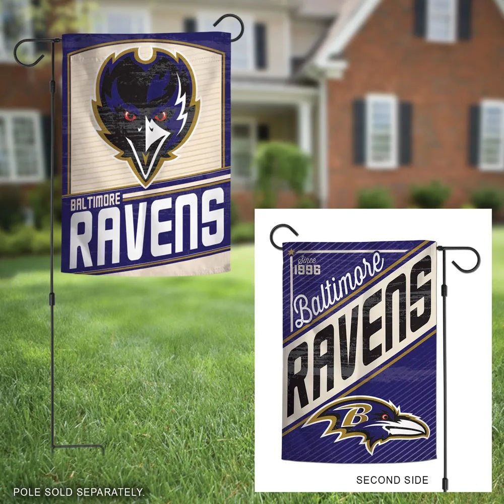 Baltimore Ravens Garden Flag 2 Sided Retro Logo heartlandflags