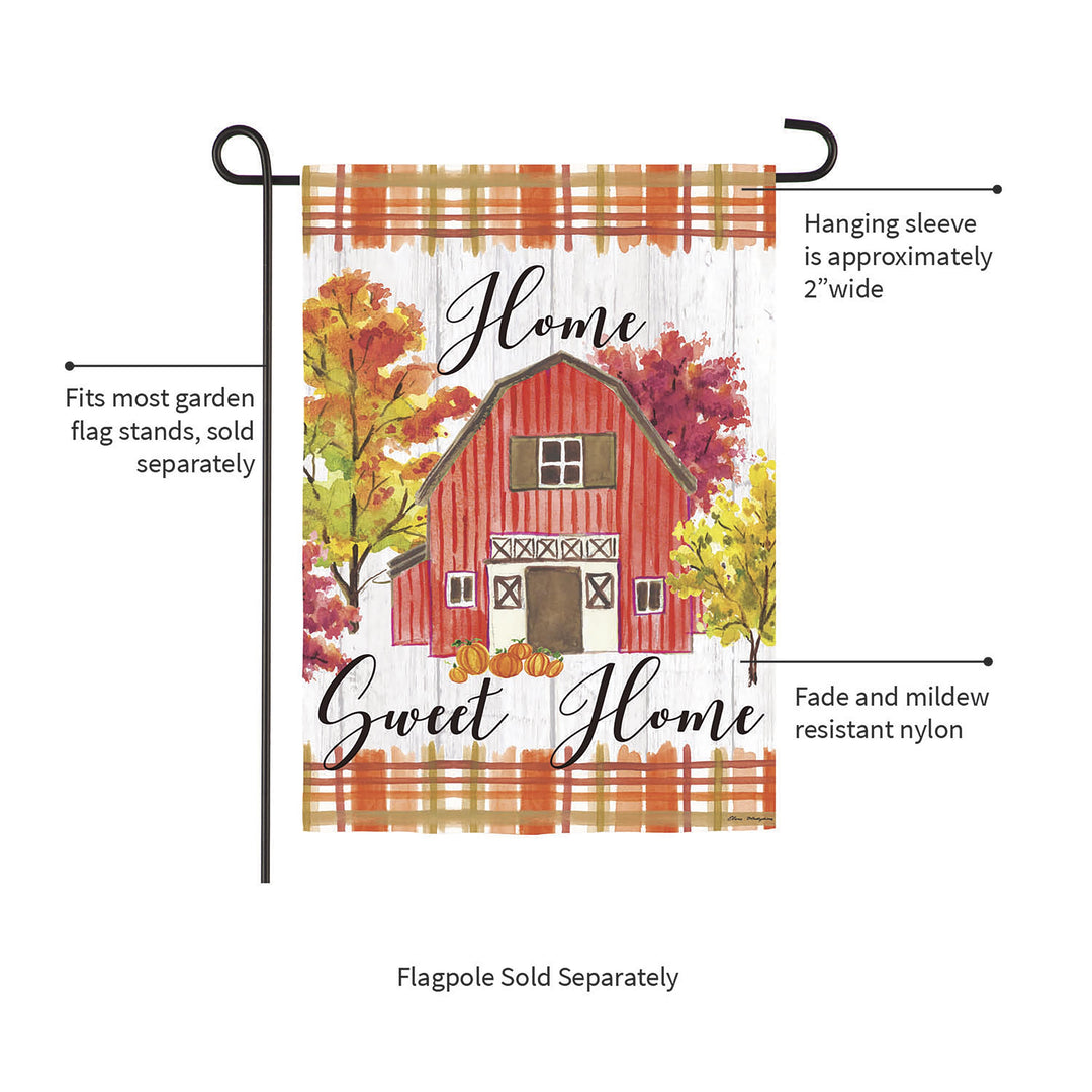 Barn Home Sweet Home 2 Sided Garden Flag heartlandflags