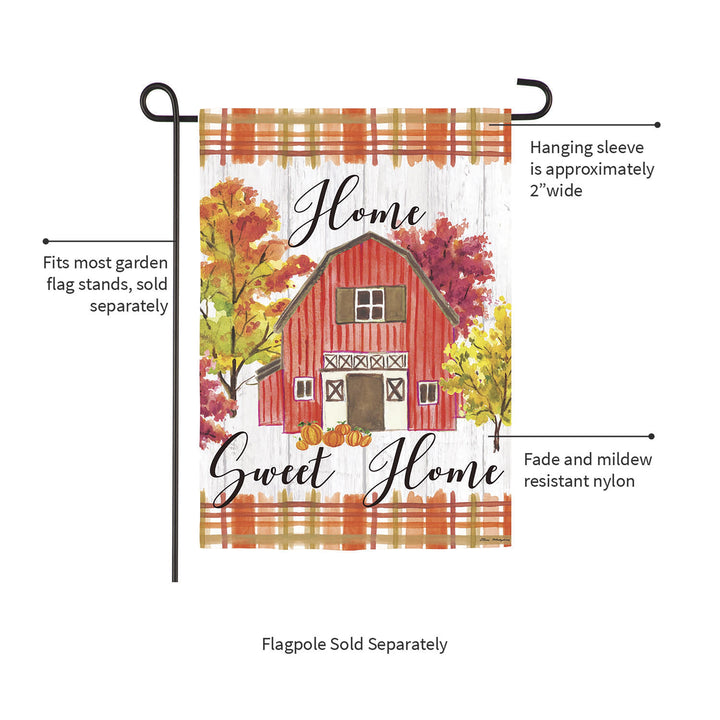 Barn Home Sweet Home 2 Sided Garden Flag heartlandflags