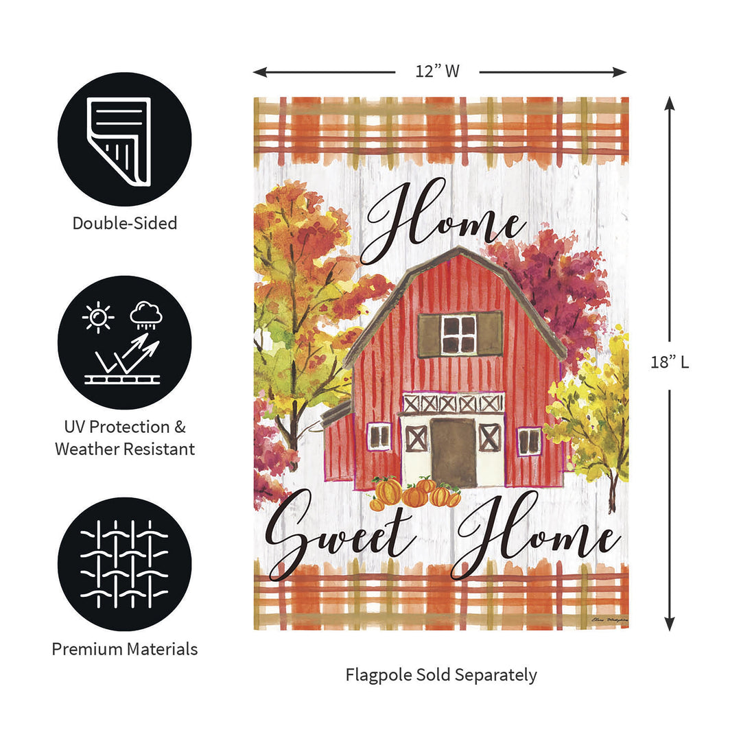 Barn Home Sweet Home 2 Sided Garden Flag heartlandflags