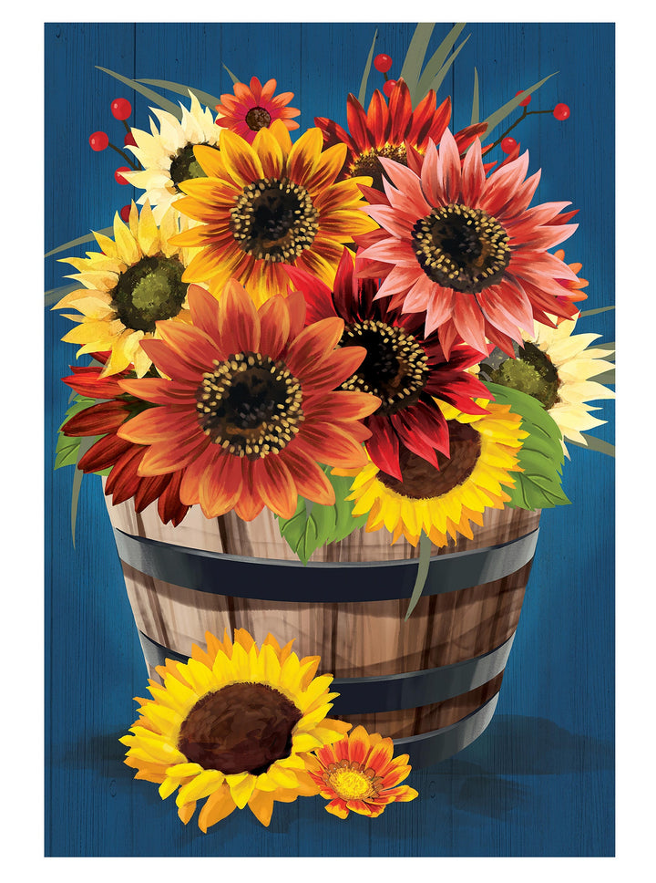 Barrel of Blooms 2 Sided Garden Flag heartlandflags