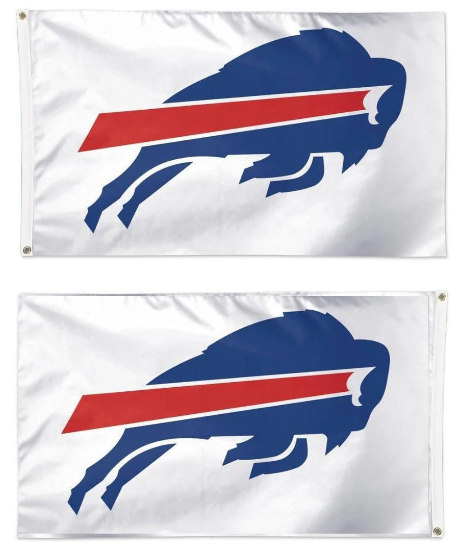 Buffalo Bills Flag 3x5 Logo White 2 Sided heartlandflags