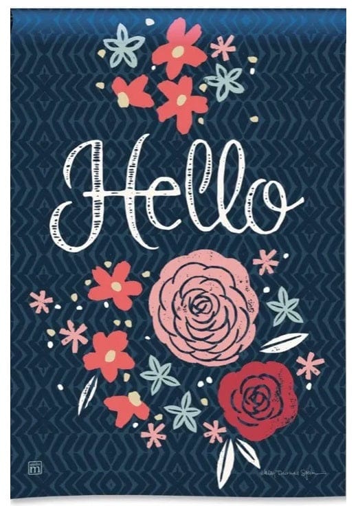 Charming Rose Garden Flag Decorative Hello heartlandflags
