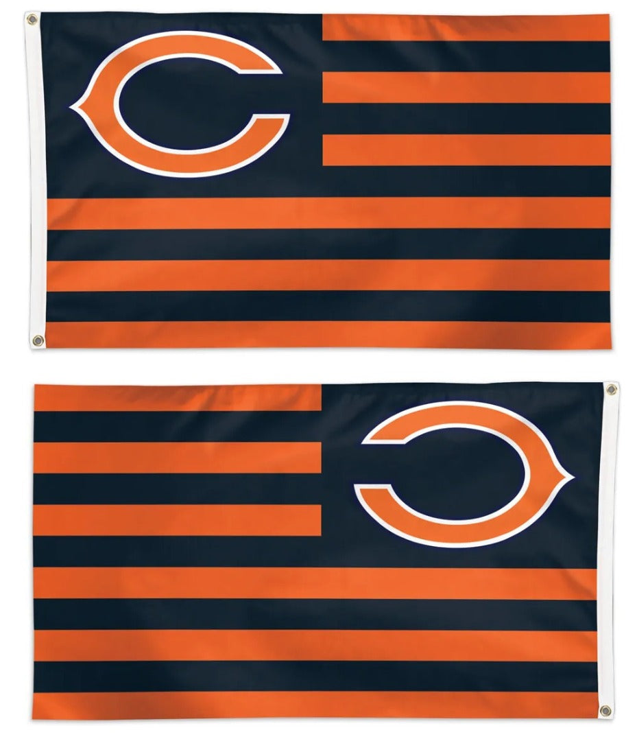 Chicago Bears Flag 3x5 Americana Stripes heartlandflags