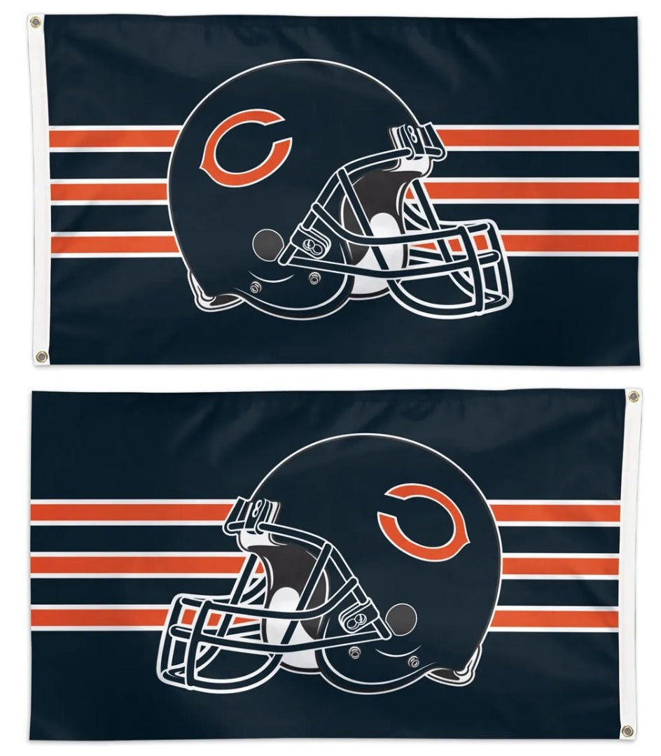 Chicago Bears Flag 3x5 Helmet Stripes heartlandflags