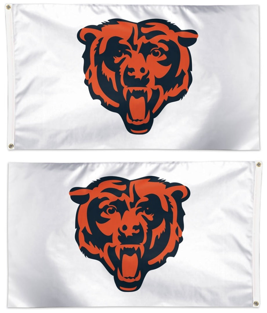 Chicago Bears Flag 3x5 White Bear Logo heartlandflags