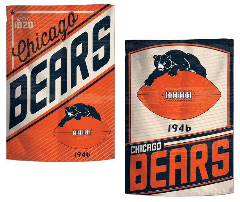 Chicago Bears Garden Flag 2 Sided Retro Classic Logo heartlandflags