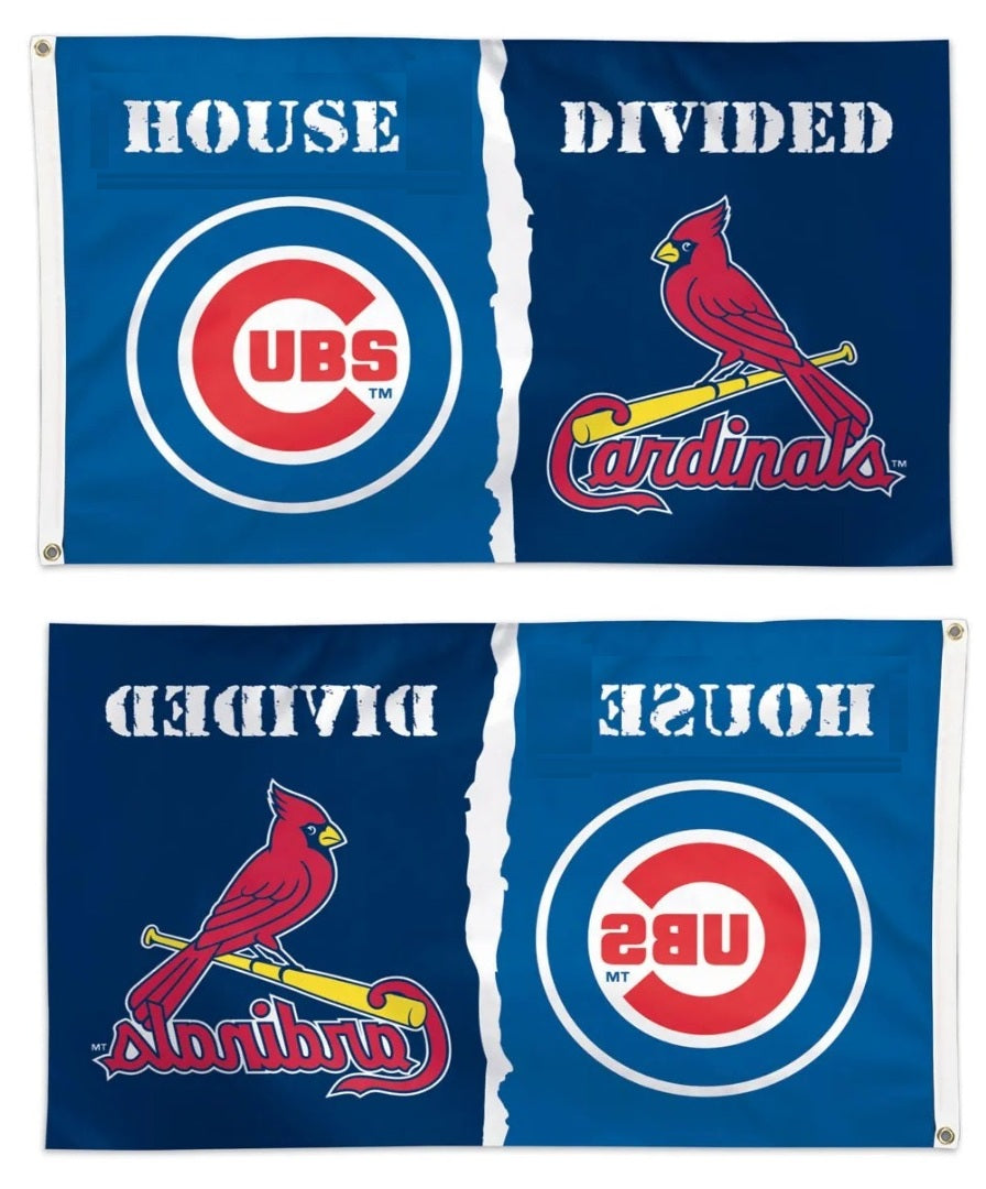 Chicago Cubs St Louis Cardinals House Divided Flag 3x5 heartlandflags