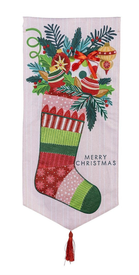 Christmas Stocking Celebration 2 Sided Long Garden Flag heartlandflags