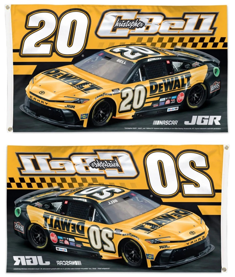Christopher Bell Flag 3x5 DeWalt Race Car 2025 heartlandflags
