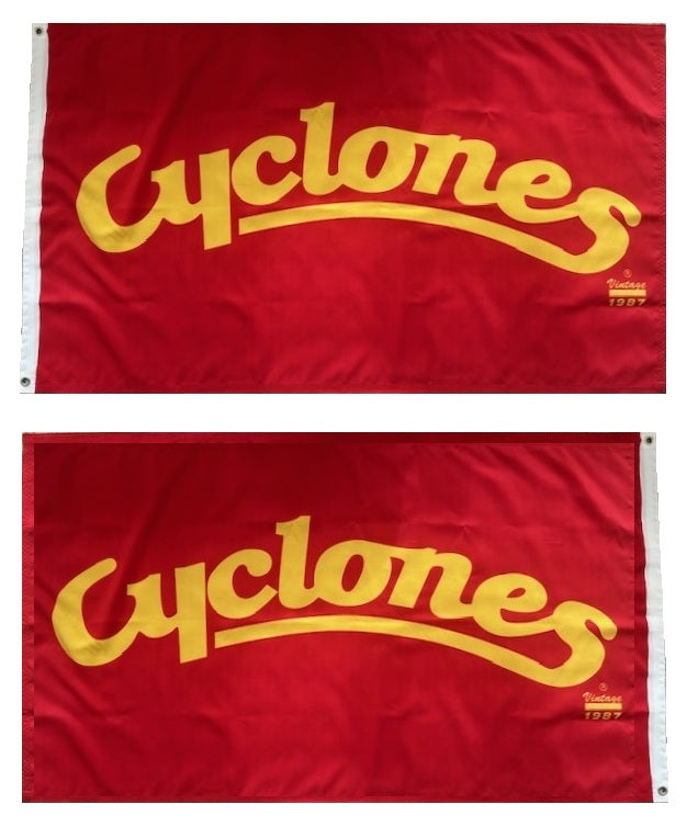 Cyclones Script Logo 2 Sided 3x5 Flag heartlandflags