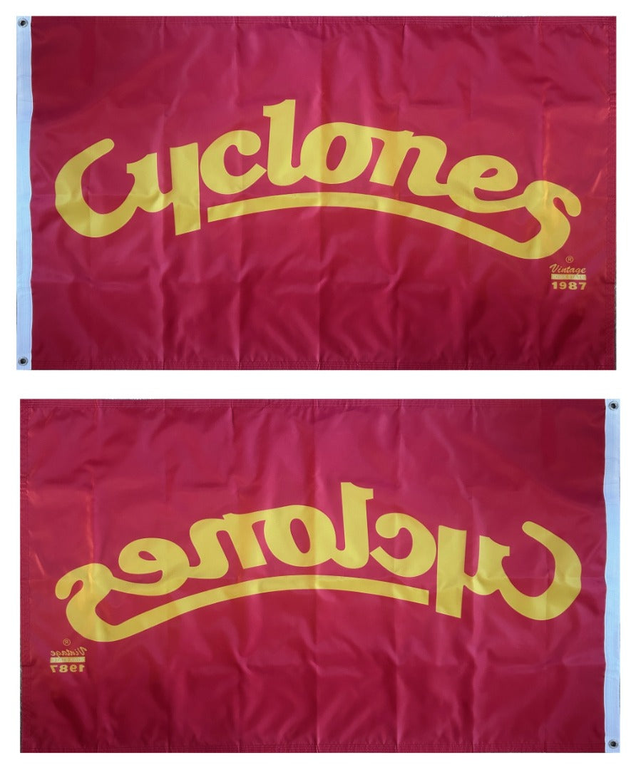 Cyclones Script Logo 3x5 Flag heartlandflags