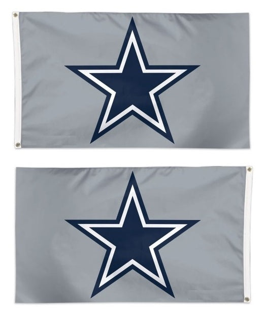 Dallas Cowboys Flag 3x5 Grey Logo heartlandflags