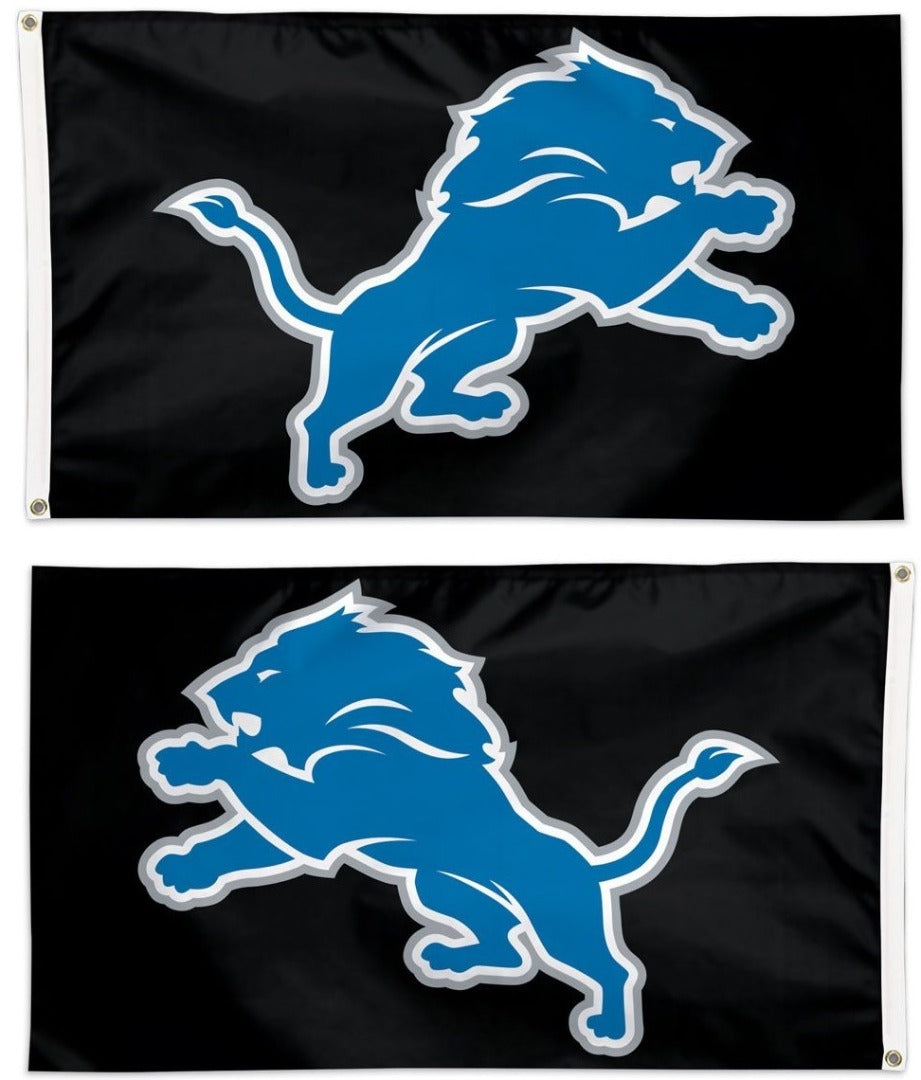 Detroit Lions Flag 3x5 Black heartlandflags
