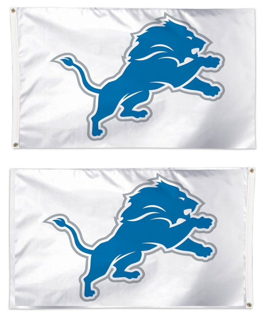 Detroit Lions Flag - White With A Double-Sided Logo, Standard 3x5 heartlandflags