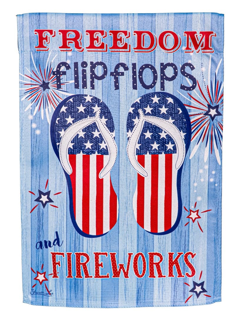 Freedom Flip Flops Patriotic Garden Flag 2 Sided heartlandflags