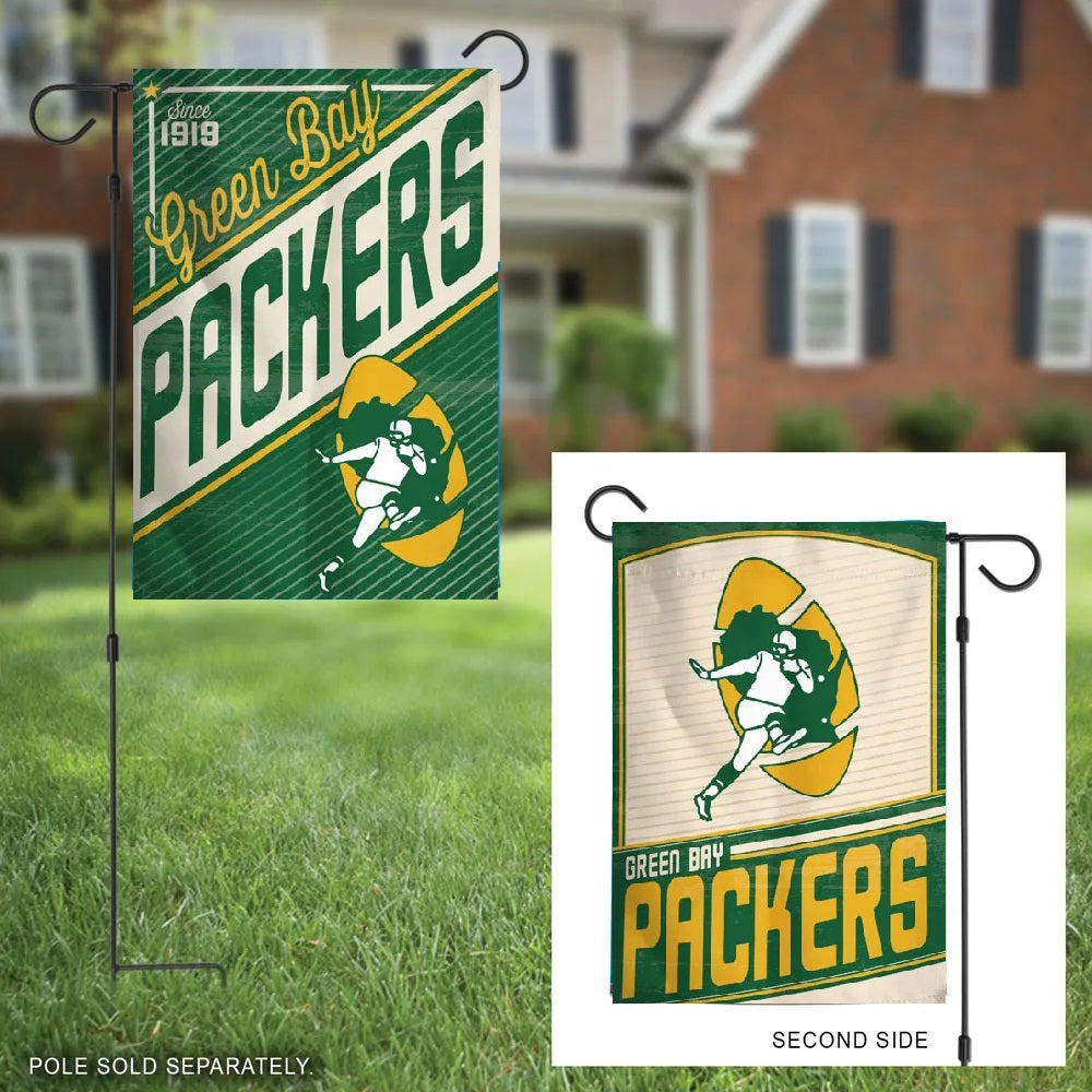 Green Bay Packers Retro 2 Sided Garden Flag heartlandflags