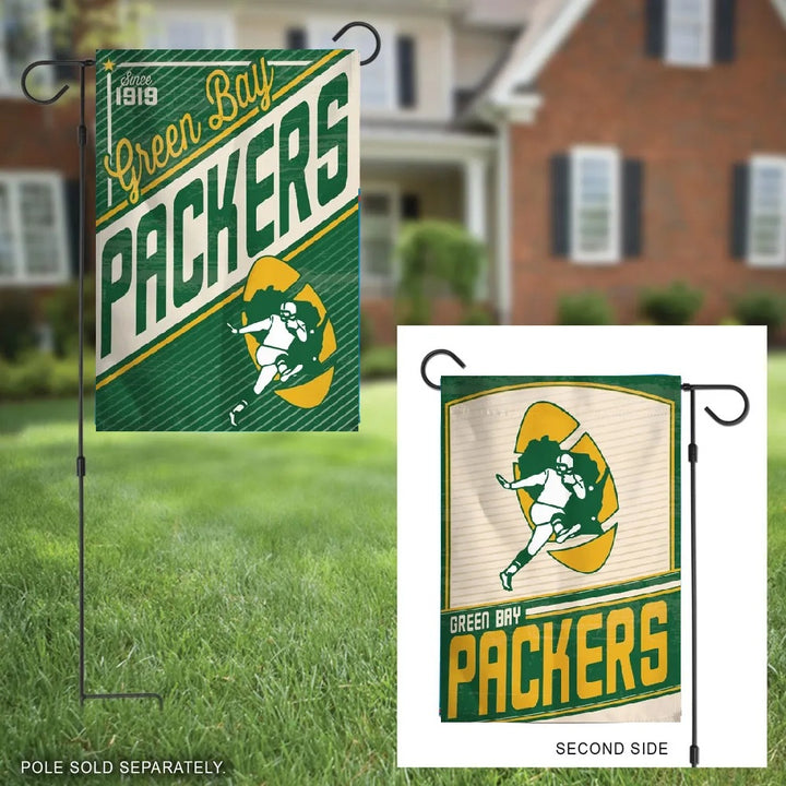 Green Bay Packers Retro 2 Sided Garden Flag heartlandflags