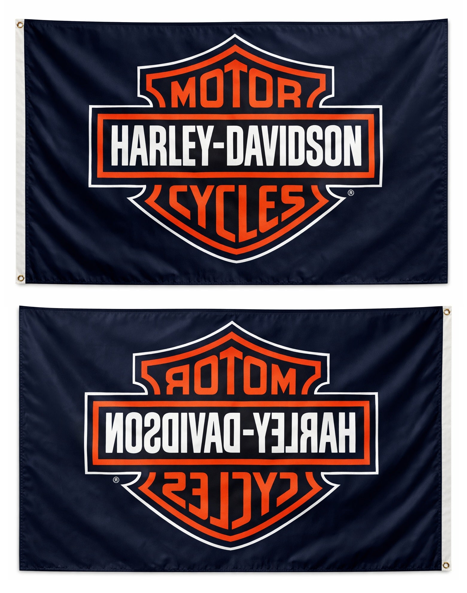 Harley Davidson Flag 2 Sided Black Motorcycle Logo