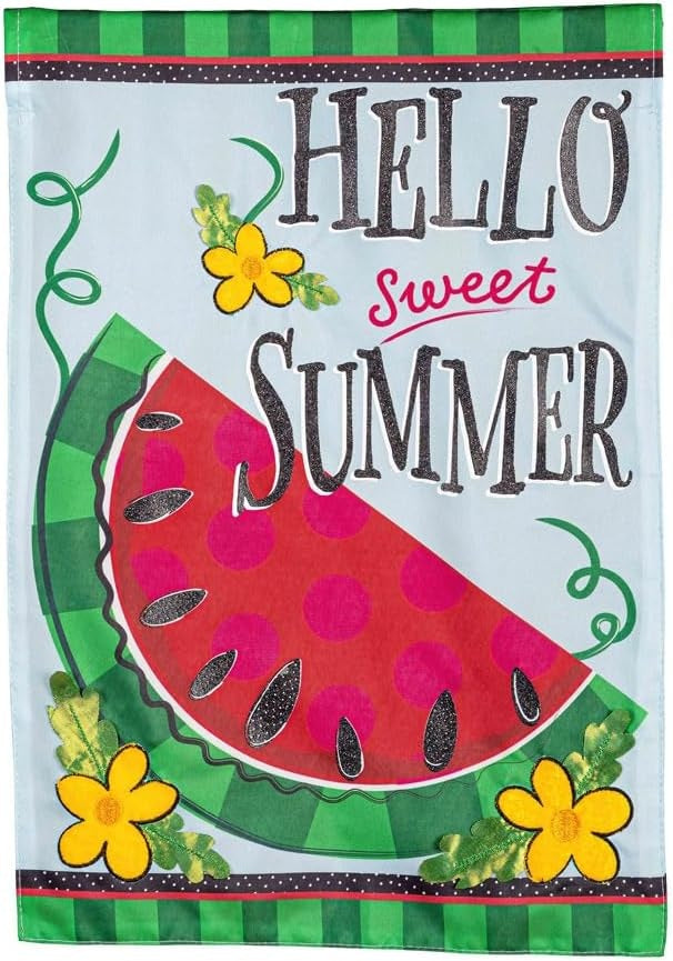 Hello Sweet Summer 2 Sided Garden Flag heartlandflags