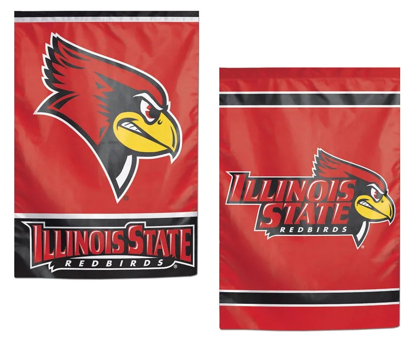 Illinois State Redbirds Garden Flag 2 Sided Logo heartlandflags