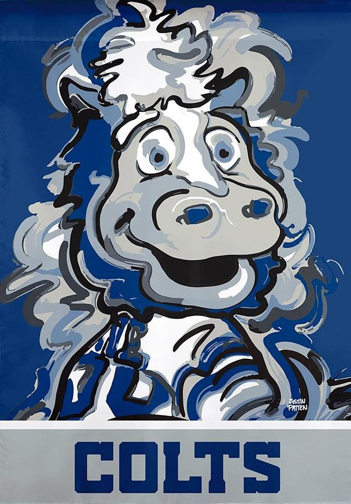 Indianapolis Colts Garden Flag 2 Sided Justin Patten Blue heartlandflags