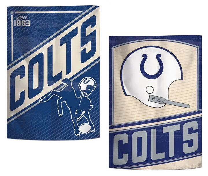 Indianapolis Colts Garden Flag 2 Sided Retro Classic Logo heartlandflags