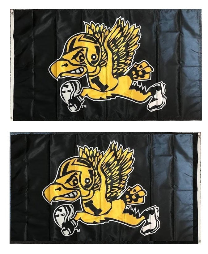 Iowa Hawkeyes Flag 2 Sided 3x5 Throwback Herky Logo heartlandflags