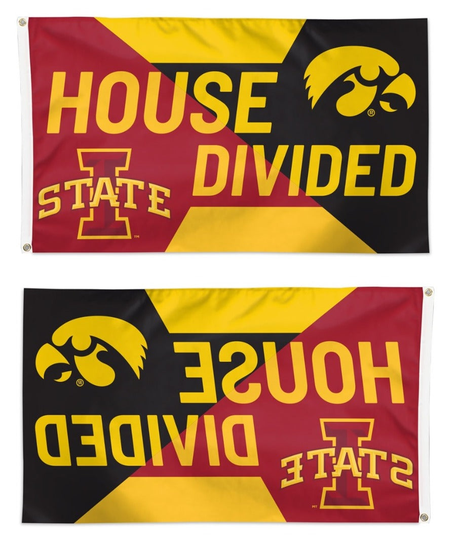 Iowa State vs Iowa Flag 3x5 House Divided Rivalry heartlandflags