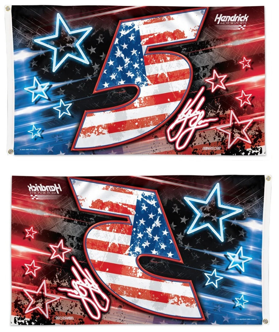 Kyle Larson Patriotic Flag 3x5 RWB heartlandflags