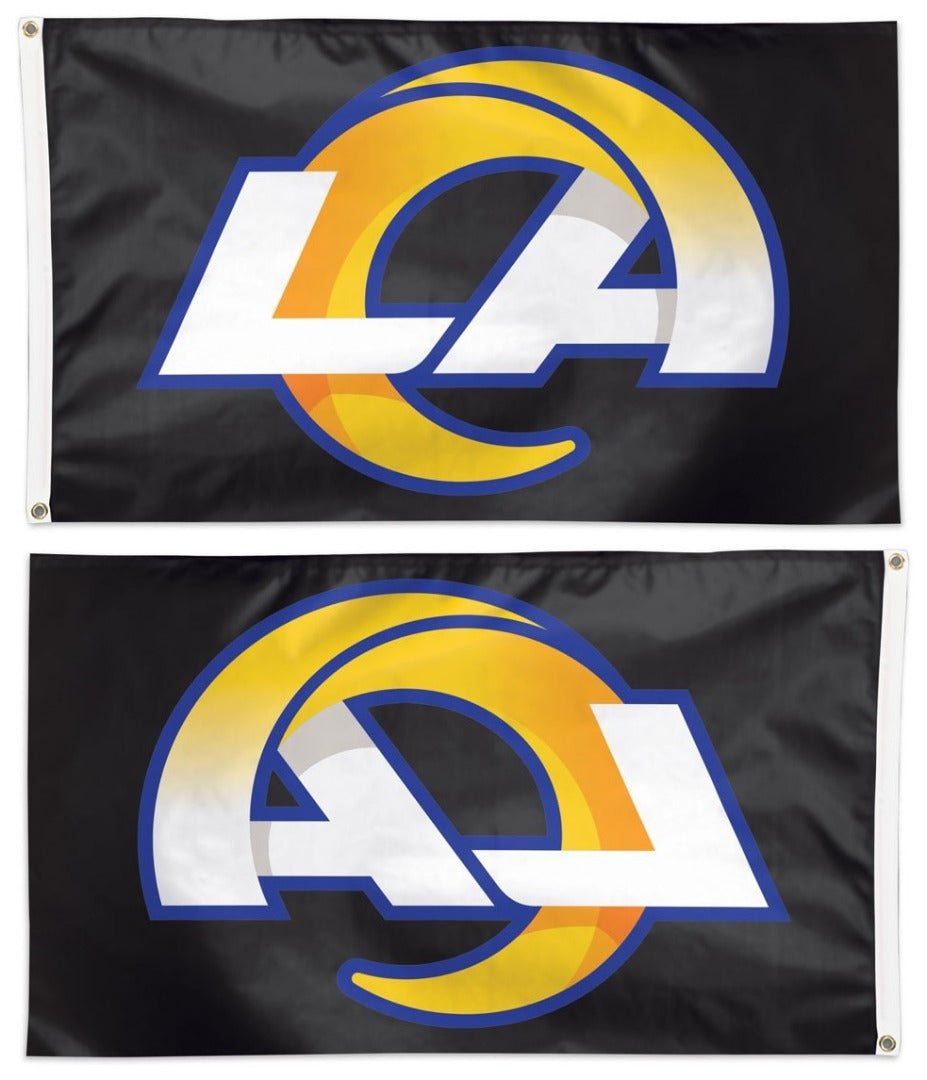 Los Angeles Rams Flag 3x5 Black Logo heartlandflags
