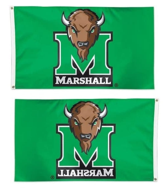 Marshall Thundering Herd Flag 3x5 Green Logo heartlandflags