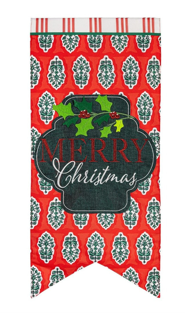 Merry Christmas Pennant 2 Sided Long Garden Flag heartlandflags