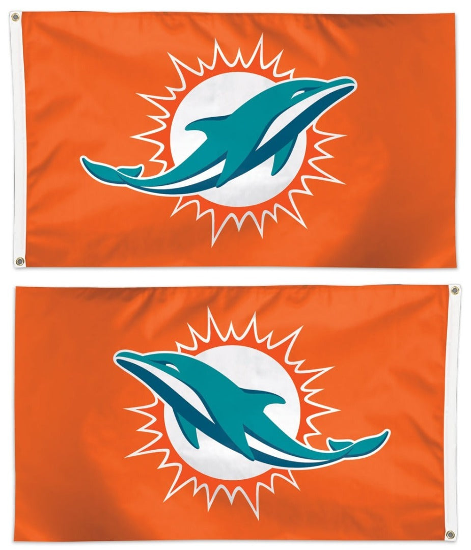 Miami Dolphins Flag 3x5 Orange Logo heartlandflags