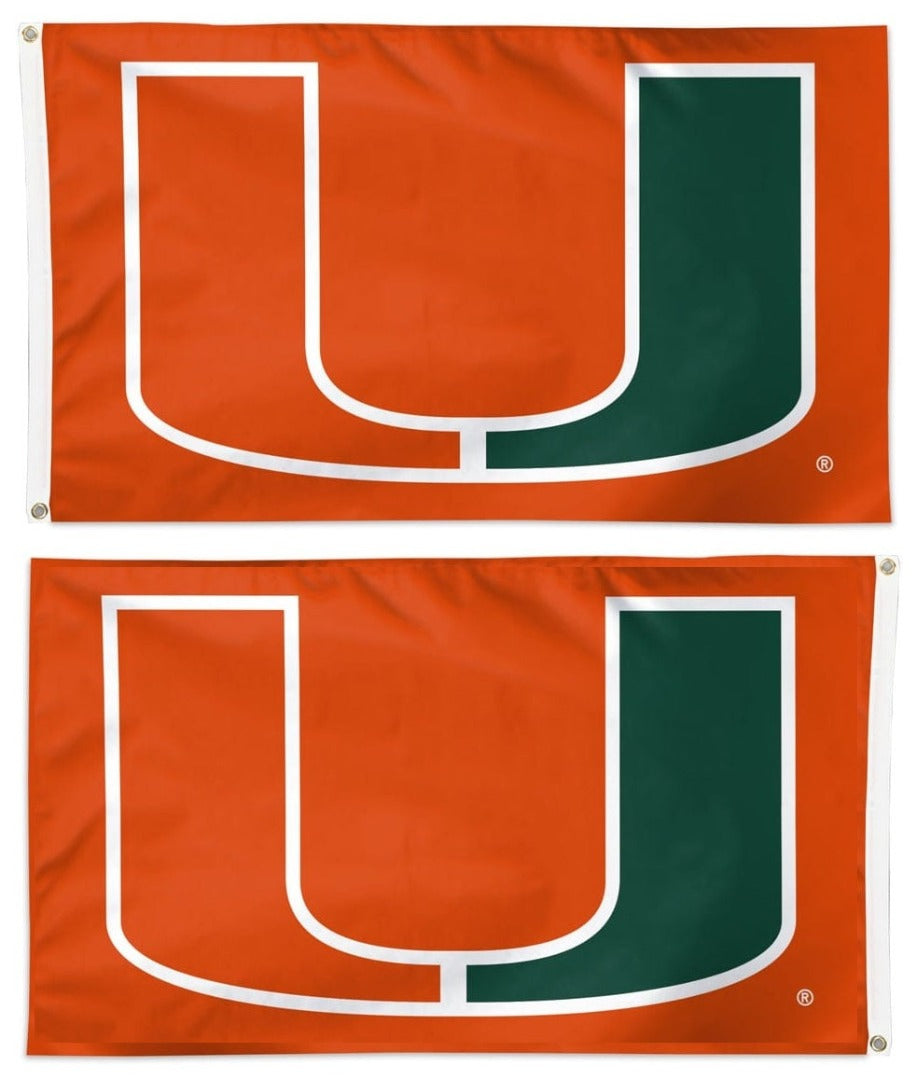 Miami Hurricanes Flag 2 Sided 3x5 heartlandflags