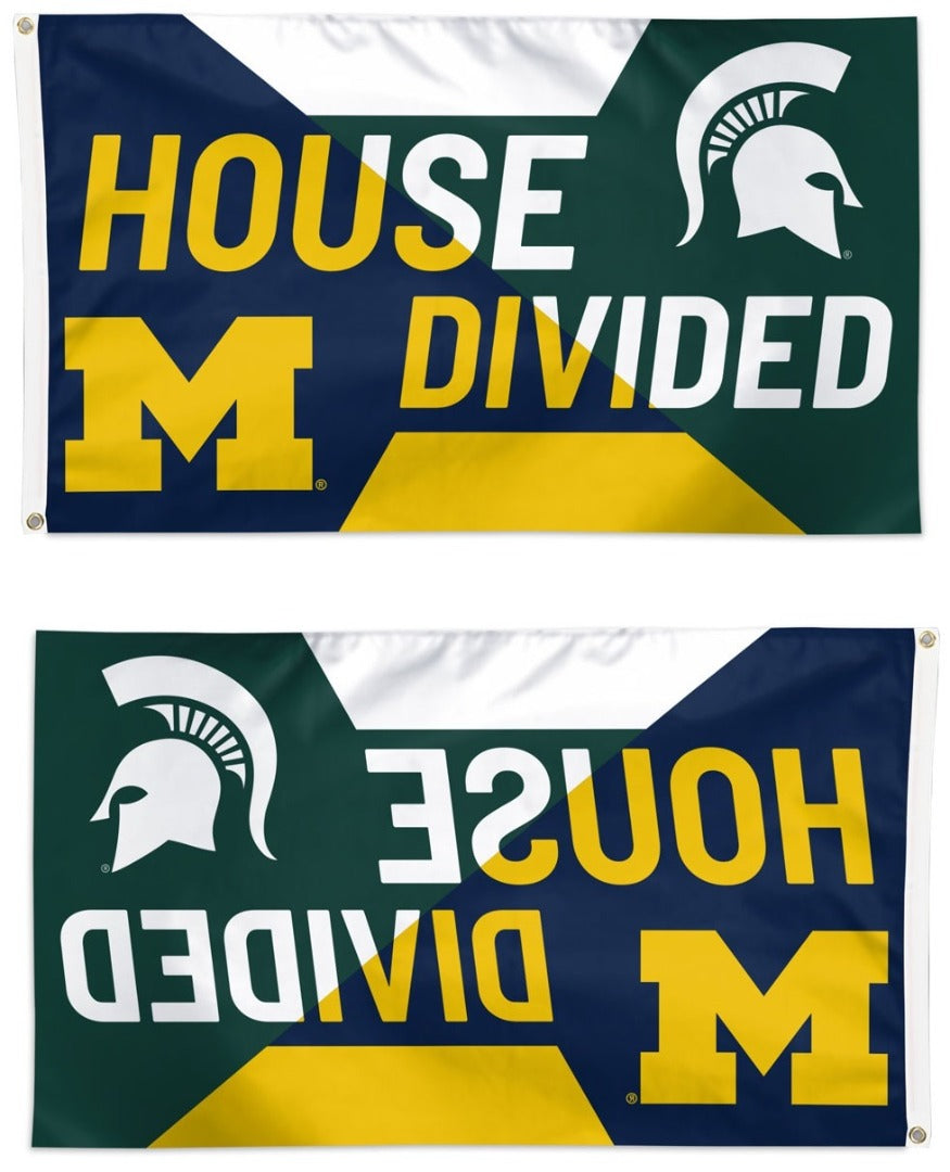 Michigan State vs Michigan House Divided Flag 3x5 Rivalry heartlandflags
