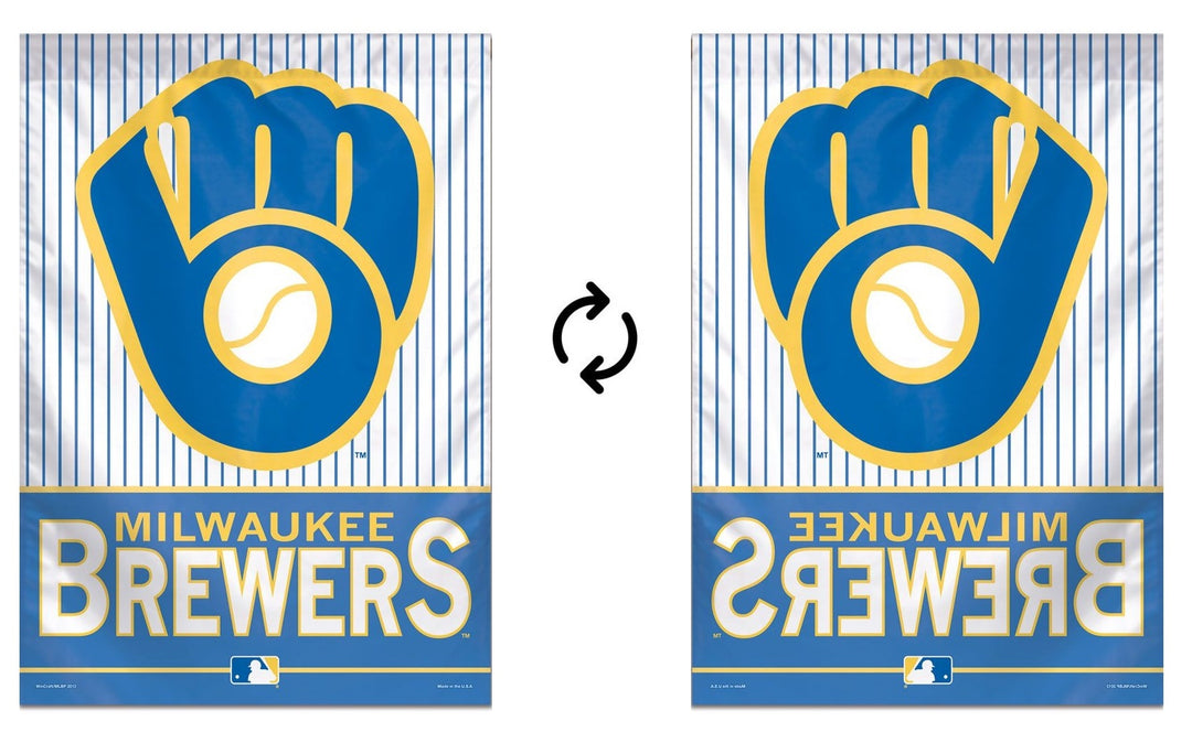 Milwaukee Brewers Flag Throwback Pinstripe House Banner heartlandflags