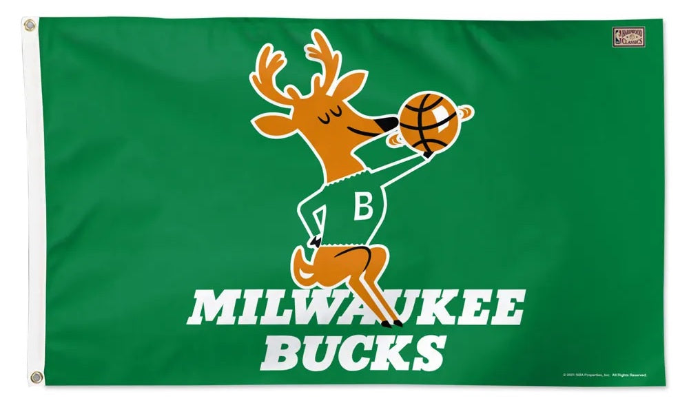 Milwaukee Bucks Hardwood Classic 3x5 Flag heartlandflags