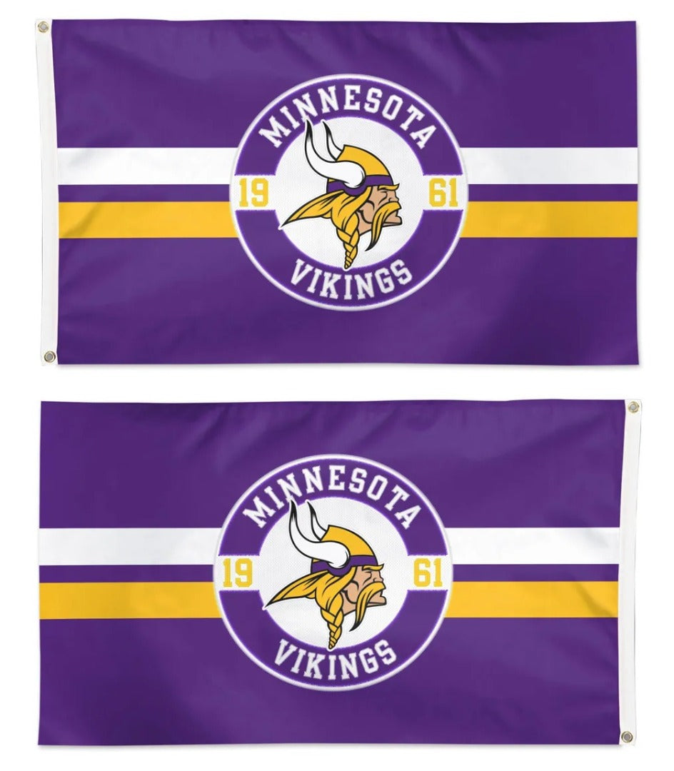 Minnesota Vikings Flag 3x5 Applique 2 Sided heartlandflags