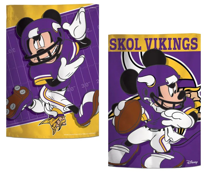 Minnesota Vikings Garden Flag 2 Sided Mickey Mouse Disney heartlandflags