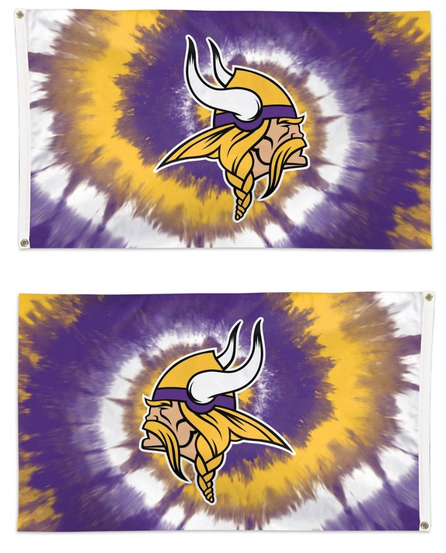 Minnesota Vikings Tie Dye Flag 3x5 Logo heartlandflags