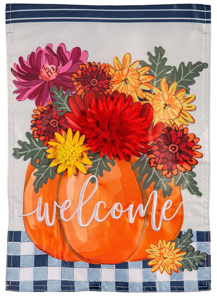 Mums and Pumpkin 2 Sided Garden Flag heartlandflags