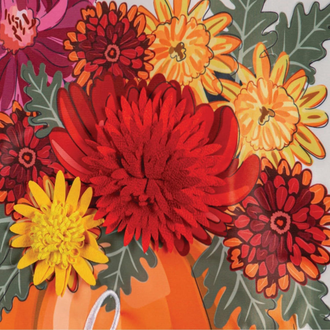 Mums and Pumpkin 2 Sided Garden Flag heartlandflags