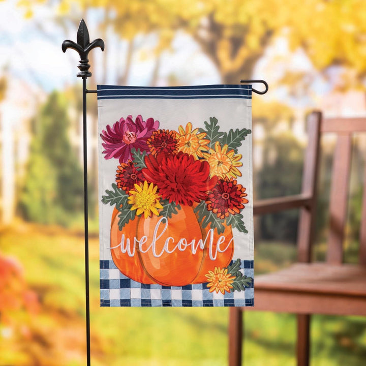 Mums and Pumpkin 2 Sided Garden Flag heartlandflags