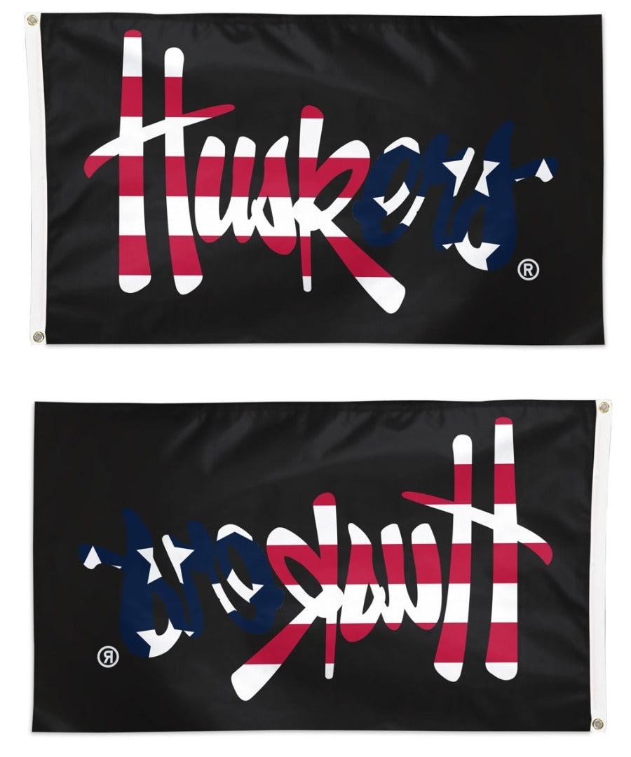 Nebraska Huskers Flag 3x5 Patriotic Red White Blue heartlandflags