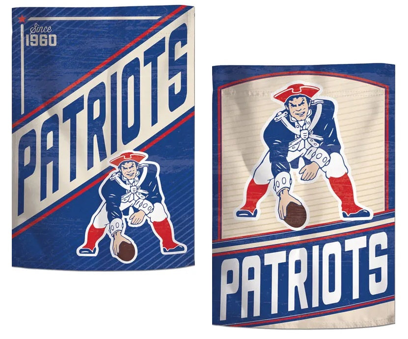 New England Patriots Garden Flag 2 Sided Retro Classic Logo heartlandflags